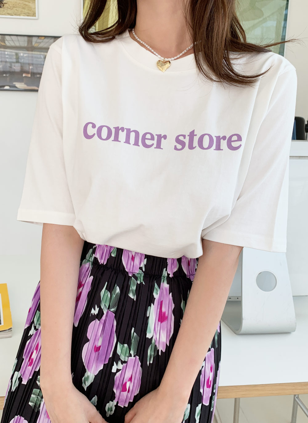 corner storeレタリング半袖Tシャツ・全4色 | DHOLIC | 詳細画像4