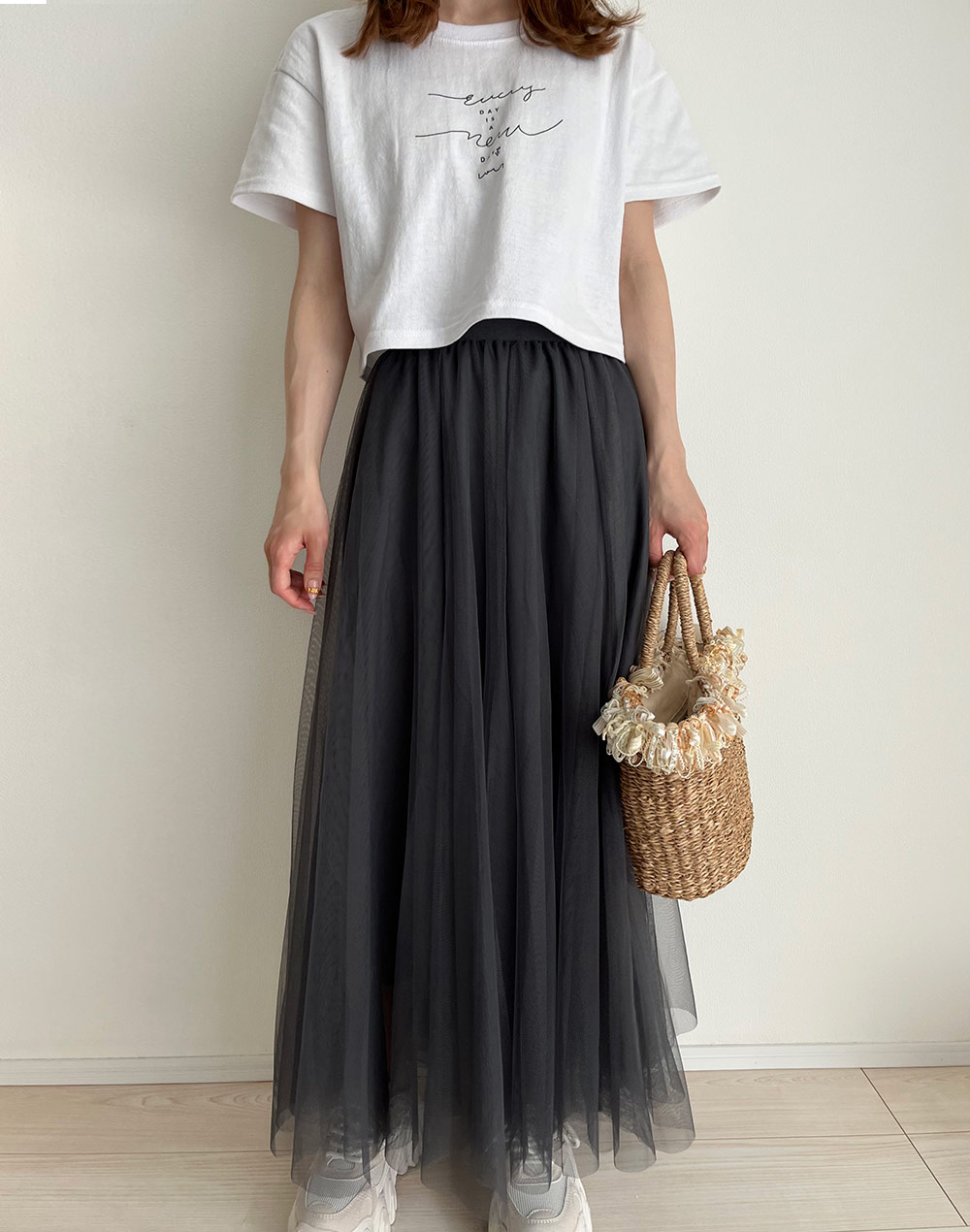 noir kei ninomiya ナイロンチュールスカート [3N-S019-051] – CREER