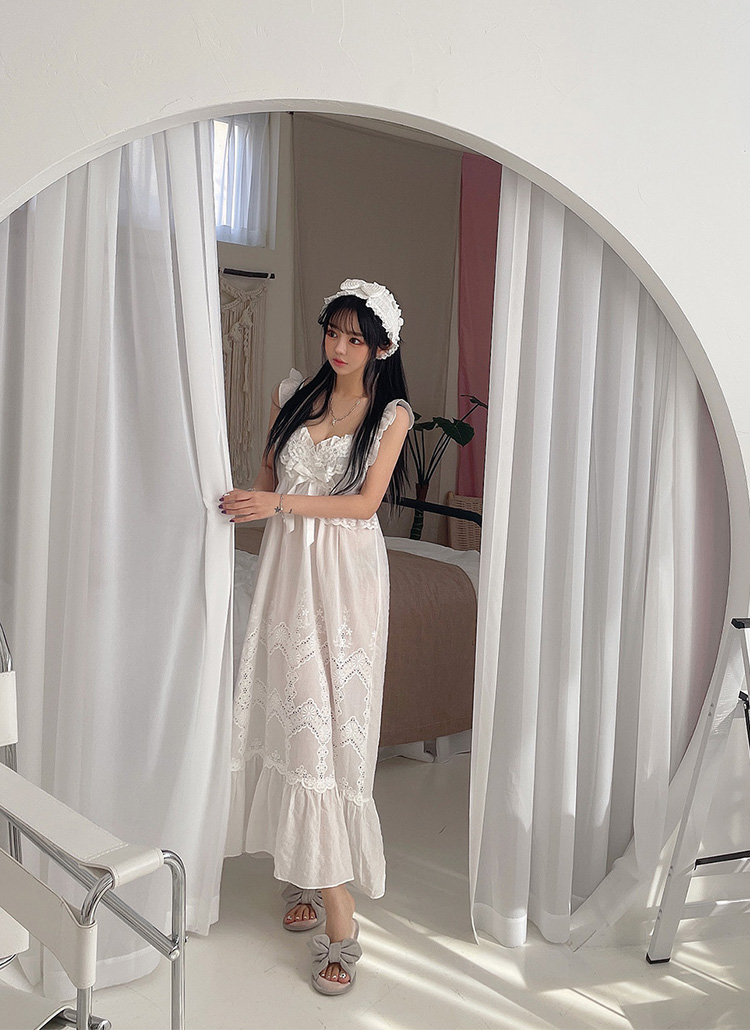 レースリボンシースルーワンピースパジャマ レディースファッション通販 Dholic