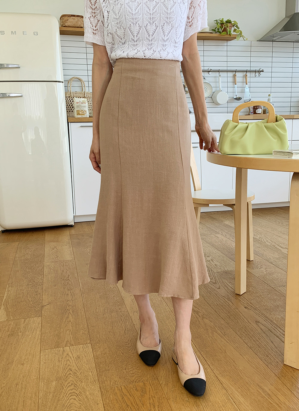リネン混マーメイドスカート・全4色・t00957