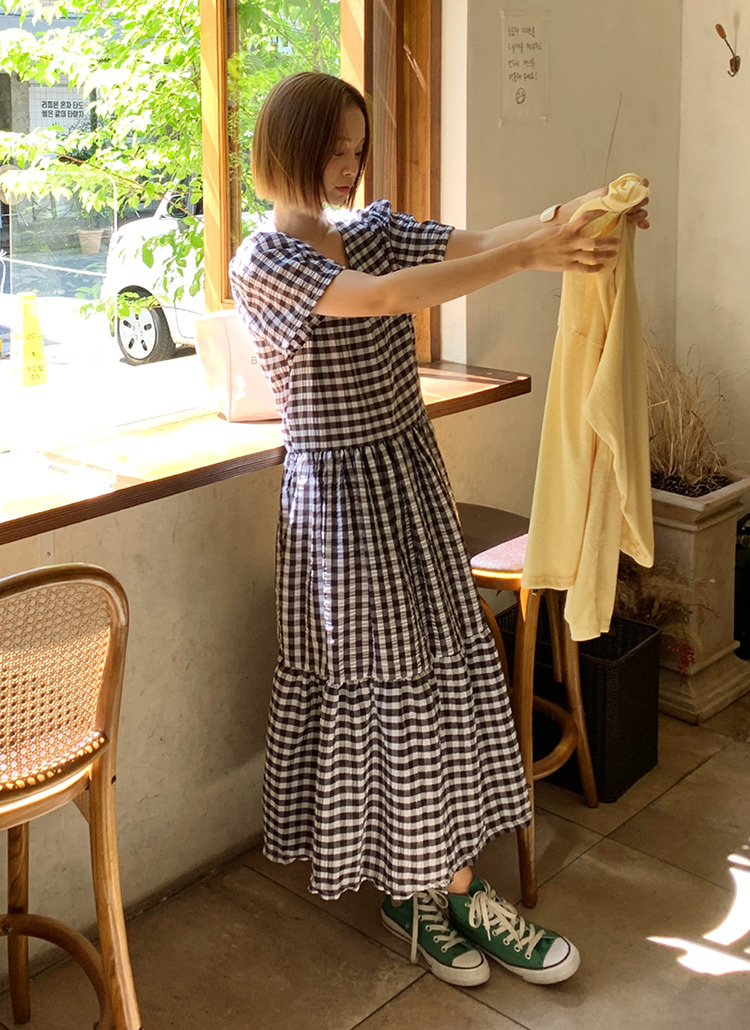 BUBBLES バブルス コケットティアードワンピース ギンガムチェック S BUBBLES バブルス コケットティアードワンピース ギンガム S