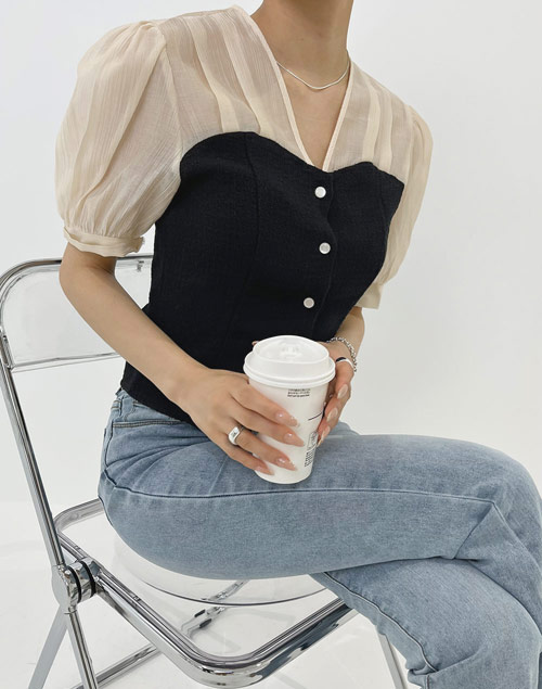 See-through blouse（ブラウス/ブラウス）| Hanjji | 東京ガールズマーケット