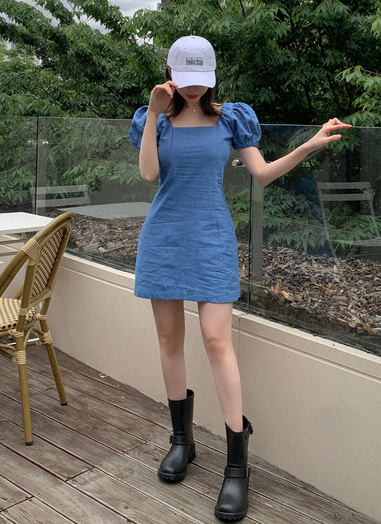 バックレースアップミニワンピース・p375638