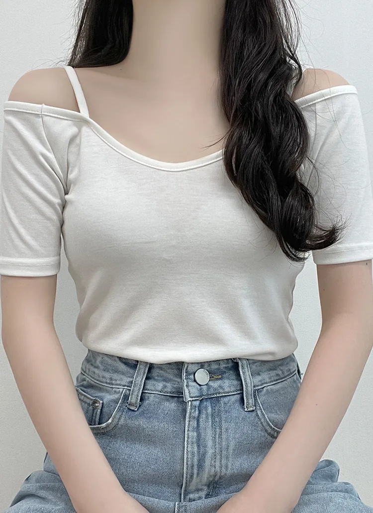 オフショルクロップドTシャツ | ddaygirl | 詳細画像1