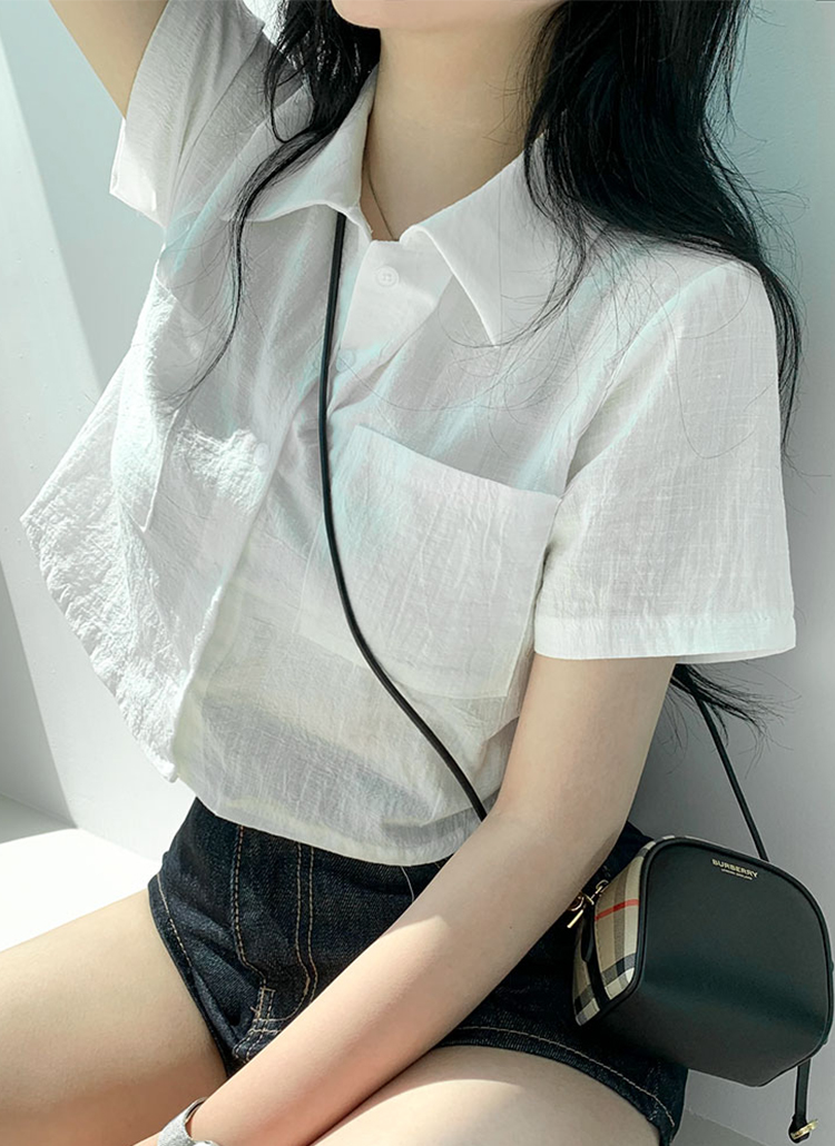 両ポケットクロップド丈シャツ | レディースファッション通販 - DHOLIC