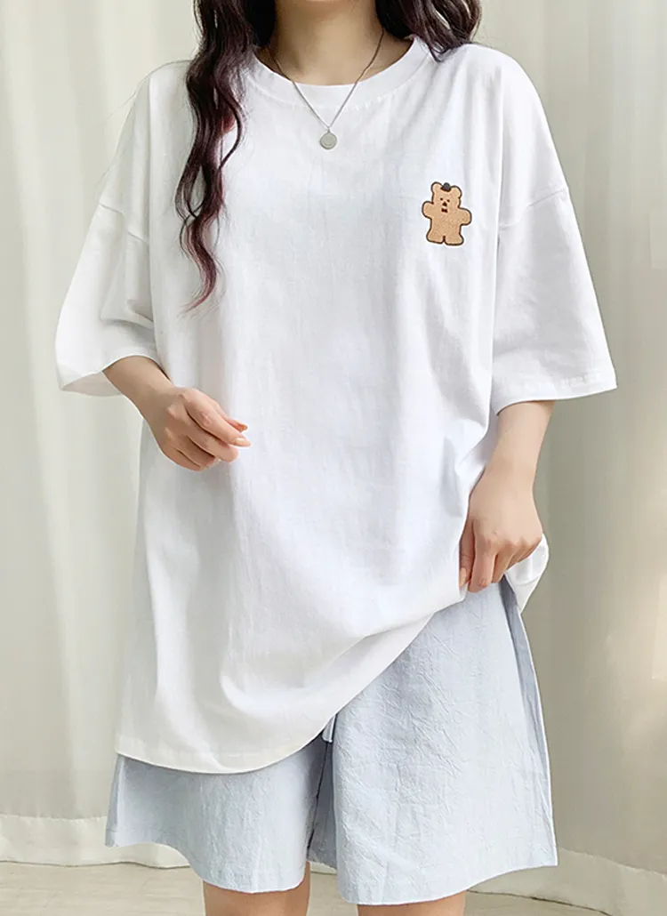 ベアー刺繍ルーズTシャツ | bullang girls | 詳細画像1