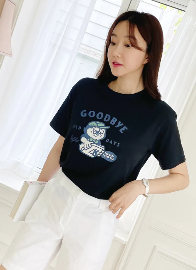 GOOD BYEプリントTシャツ | lusida | 詳細画像1