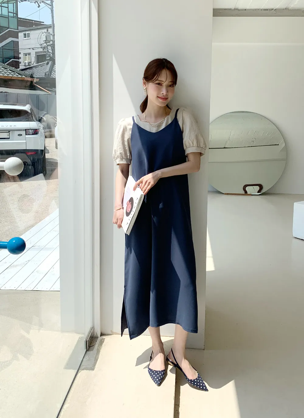 Vネックスリットキャミワンピース・全5色 | レディースファッション  