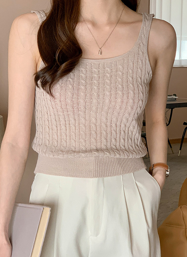 ケーブルニットクロップドノースリーブ P ニット カーディガン ニット レディースファッション通販 Dholic ディーホリック