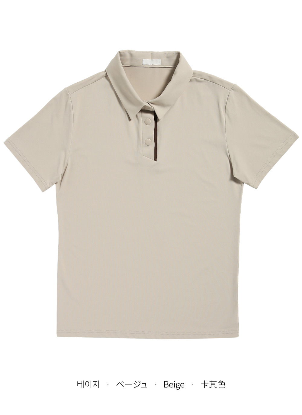 スナップボタンストレッチポロカラーTシャツ・全3色 | DHOLIC | 詳細画像33