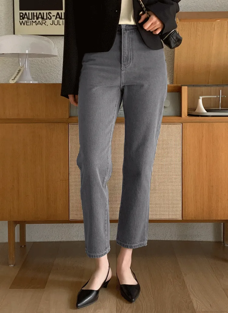 グレーストレートデニムパンツ | レディースファッション通販 - DHOLIC