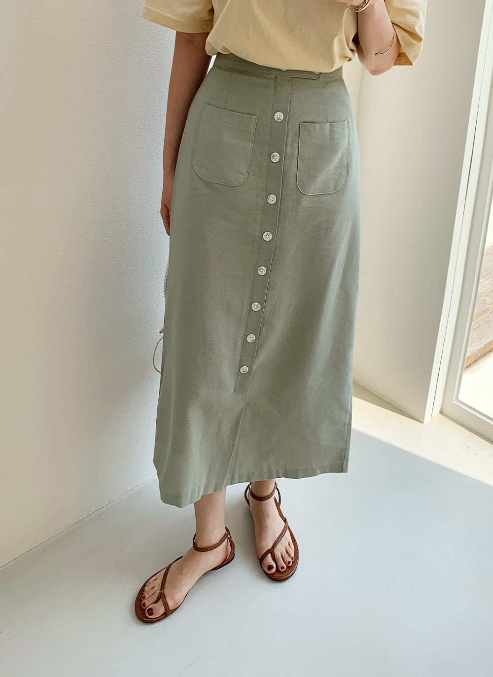 ボタンポケットスカート・全4色 | DHOLIC | 詳細画像4