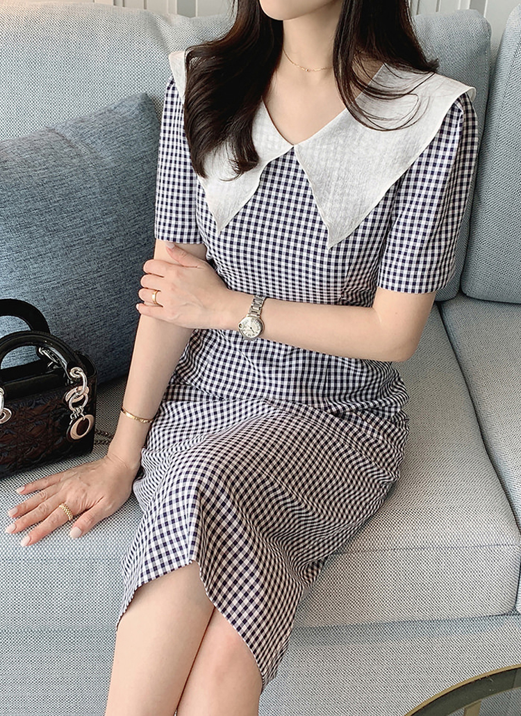 配色カラーギンガムチェックワンピースウエストタックロングタイト春夏秋 ワンピース ロング Citynwoman シティウーマン ファッション総合通販 Dholic