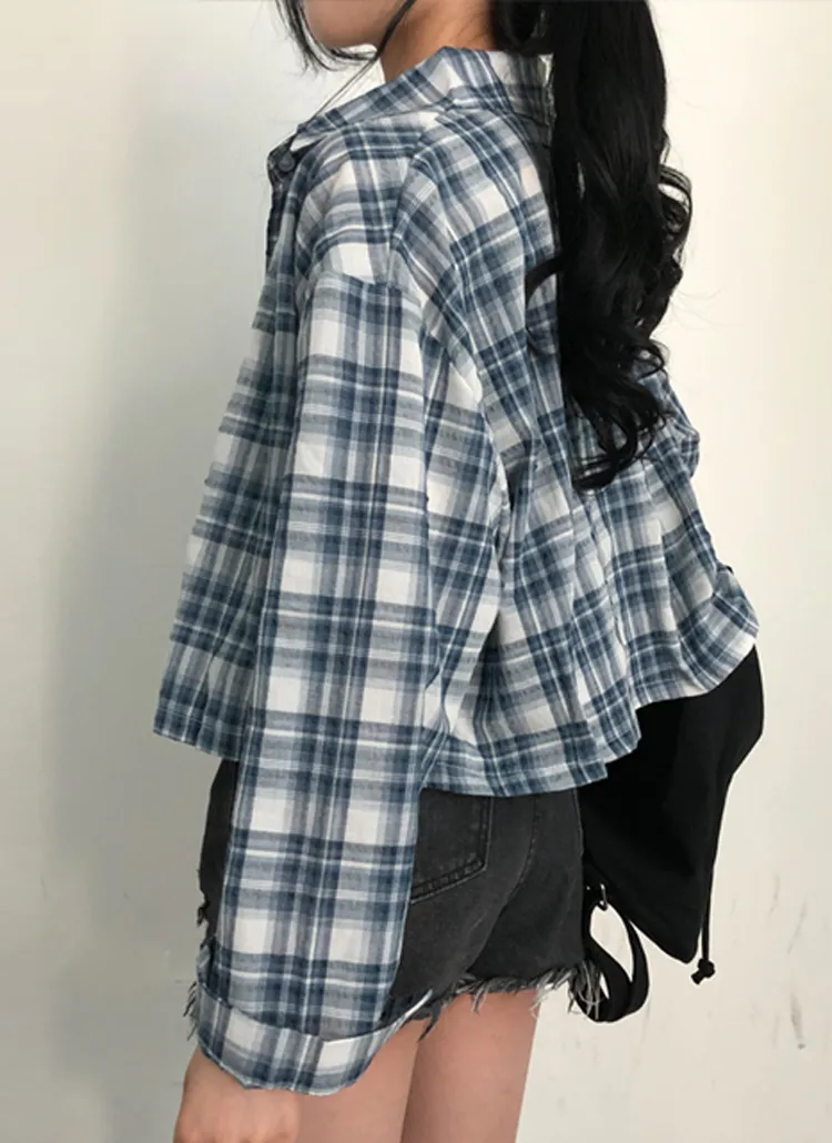 クロップドチェック柄シャツ | レディースファッション通販 - DHOLIC