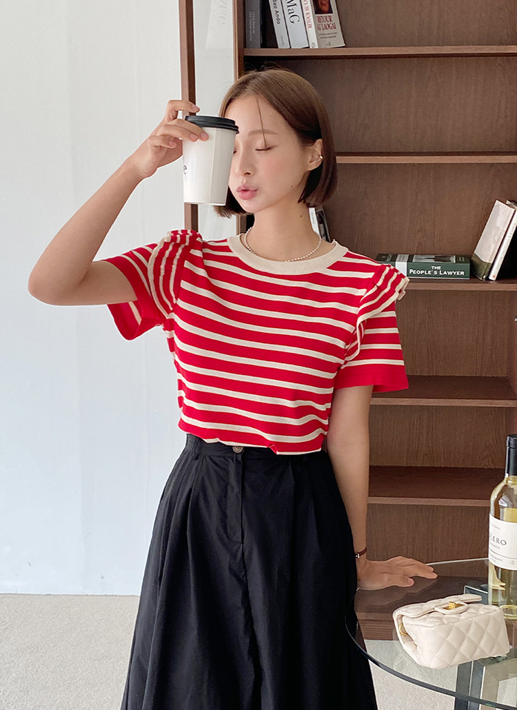 フリルボーダーニット・全3色 | レディースファッション通販 - DHOLIC