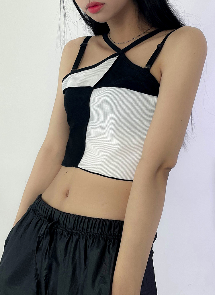 ブロックチェックホルターネックノースリーブ | レディース