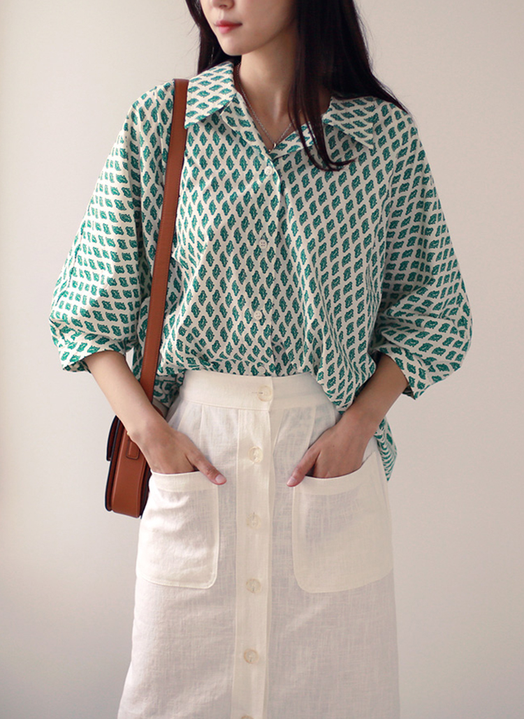 配色パターン7分袖ブラウス レディースファッション通販 Dholic 公式 配色パターン7分袖ブラウス レディースファッション通販 Dholic 公式