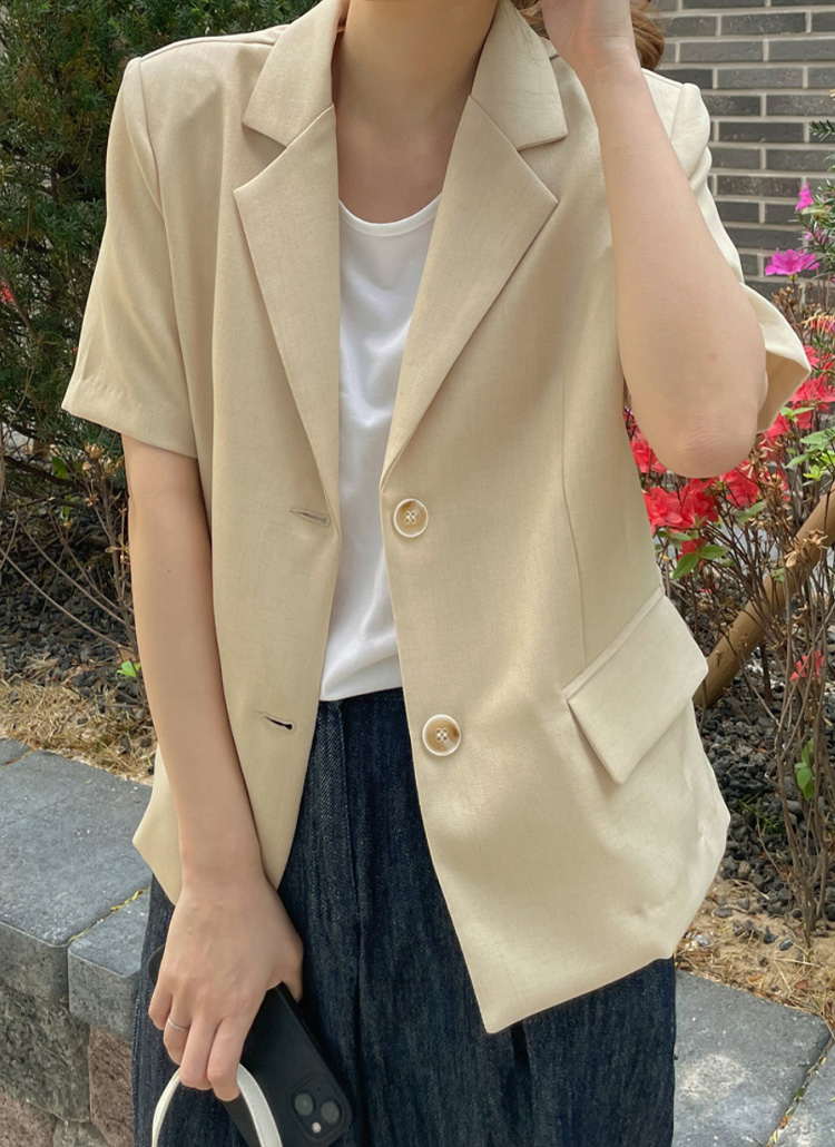 シングルボタン半袖ジャケット P アウター ジャケット レディースファッション通販 Dholic ディーホリック