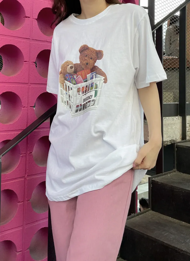 ベアープリントルーズTシャツ | sugarfun | 詳細画像1