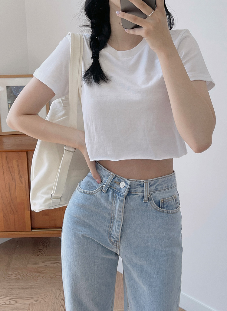 tシャツ ドットカテゴリークロップドＴシャツ レディース カットオフクロップド半袖Tシャツ | レディースファッション通販