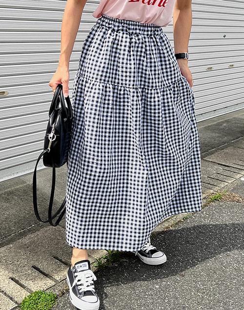 cotton checkered skirt（スカート/スカート）| mi___.5 | 東京ガールズマーケット