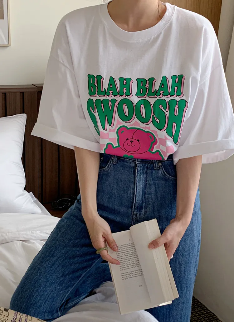 BLAHベアープリントTシャツ | ENVYLOOK | 詳細画像1