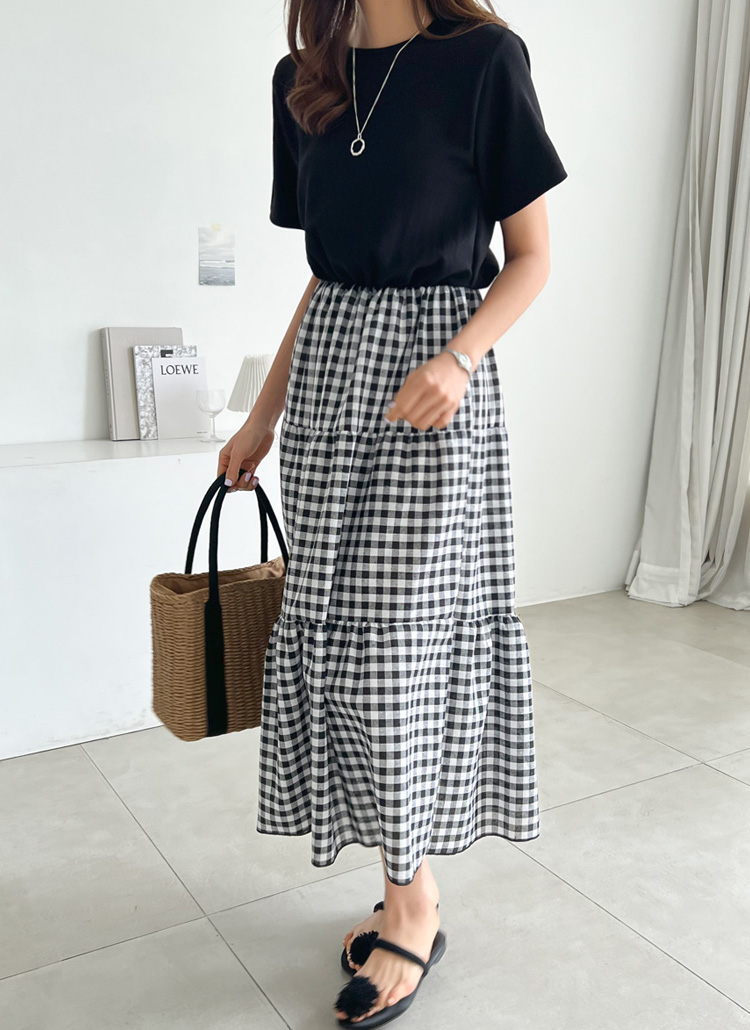 ツーピース風ギンガムチェックワンピース レディースファッション通販 Dholic 公式