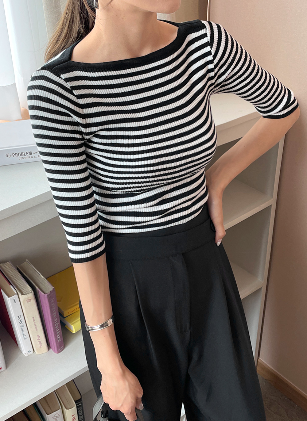 2TYPEボートネックニット・全3色 | DHOLIC | 詳細画像17