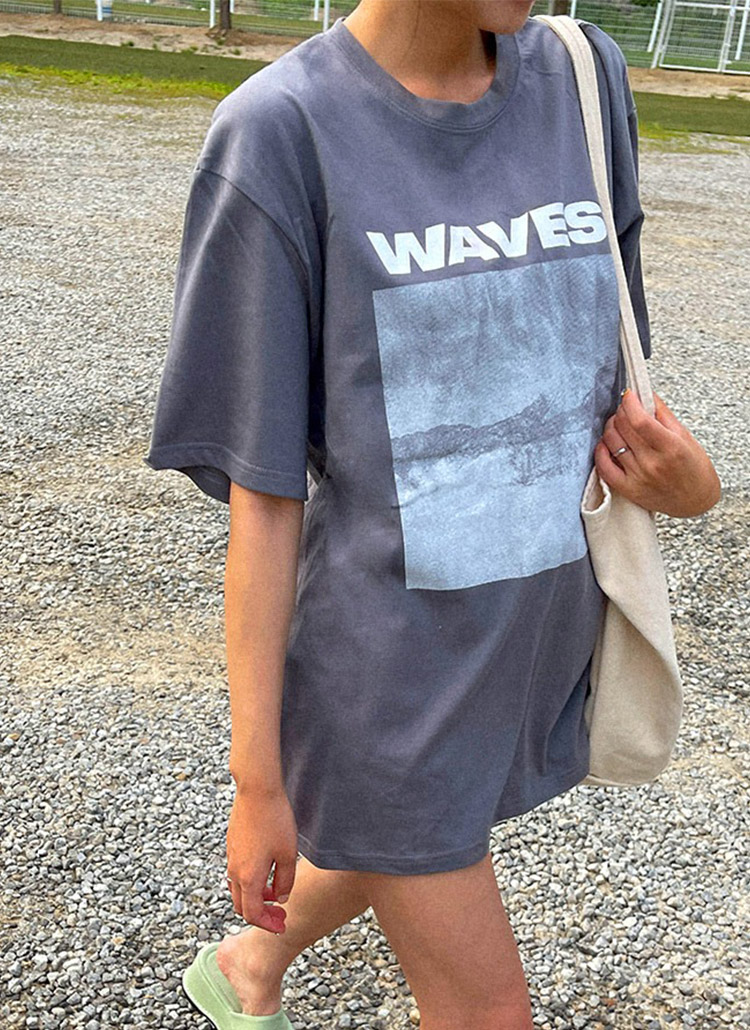 WAVESプリント半袖Tシャツ | gohigh | 詳細画像1