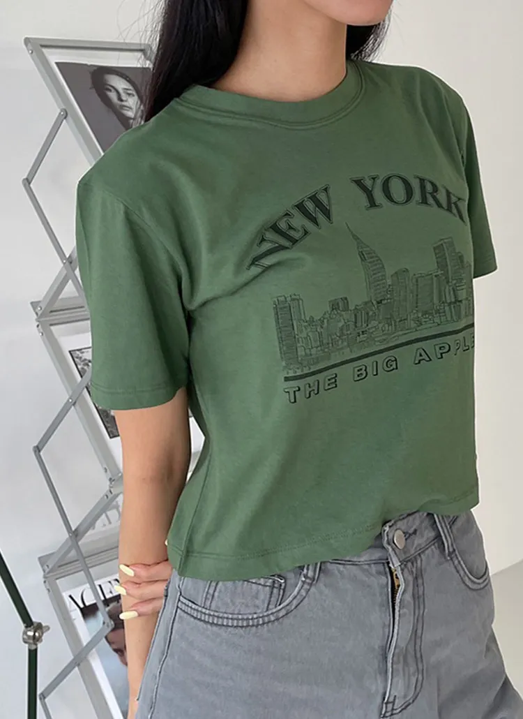 NEWYORKクロップド半袖Tシャツ | gohigh | 詳細画像1
