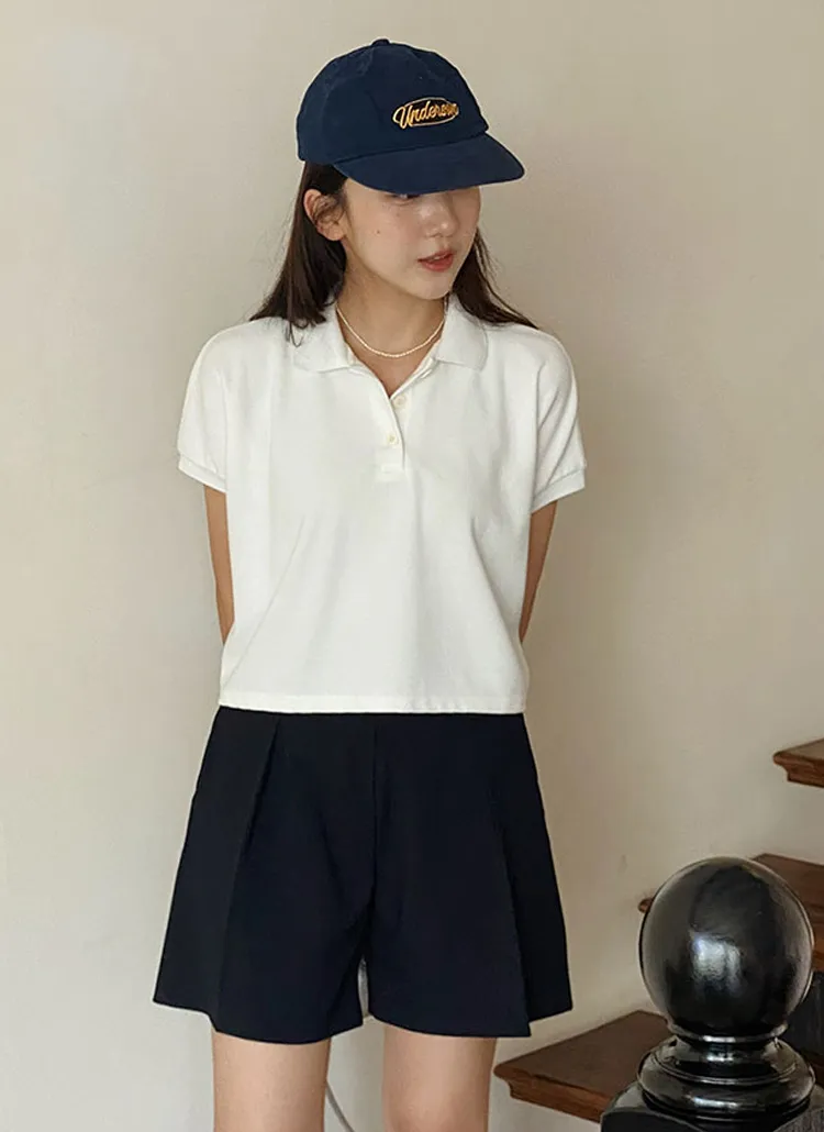 ポロカラー半袖Tシャツ | yuini | 詳細画像1