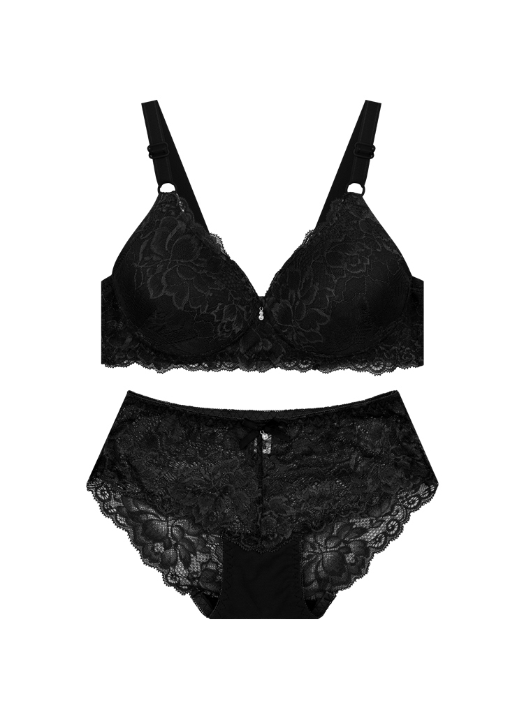 キュービックパターンレスブラ&ショーツSET | レディース