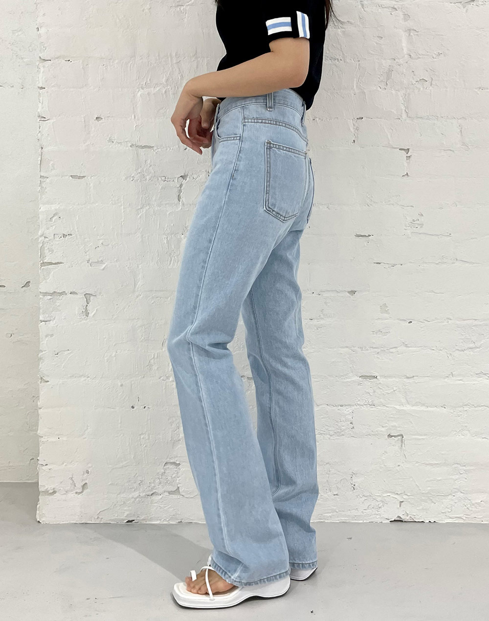 デニム ジーンズ フレア 美脚効果 スリム ハイウエスト L2875 FREE STYLISTS ジーンズ デニム デニムパンツ 美脚ハイウエスト