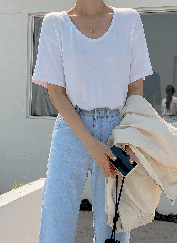 Uネック半袖tシャツ P3819 トップス 半袖tシャツ レディースファッション通販 Dholic ディーホリック