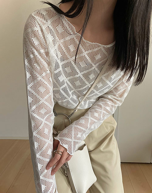 rhombus mesh tops（トップス/Tシャツ）| hnnhim_ | 東京ガールズマーケット
