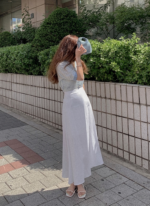 リネン混フレアスカート P3958 スカート ロング レディースファッション通販 Dholic ディーホリック