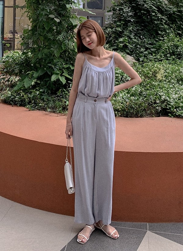 ギャザーキャミ スラックスパンツset P3047 セット パンツ レディースファッション通販 Dholic ディーホリック