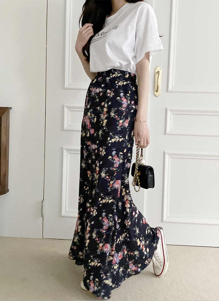 D&G ドルチェアンドガッバーナ スカート シルク 花柄 バラ マーメイド