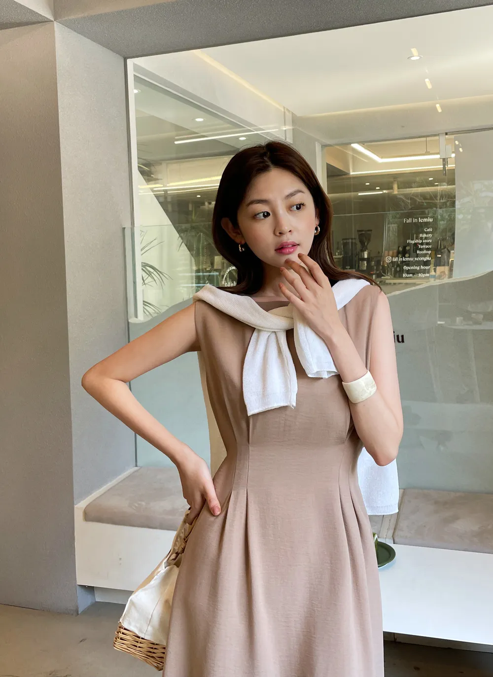 タックリボンノースリワンピース・全2色 | レディースファッション通販  