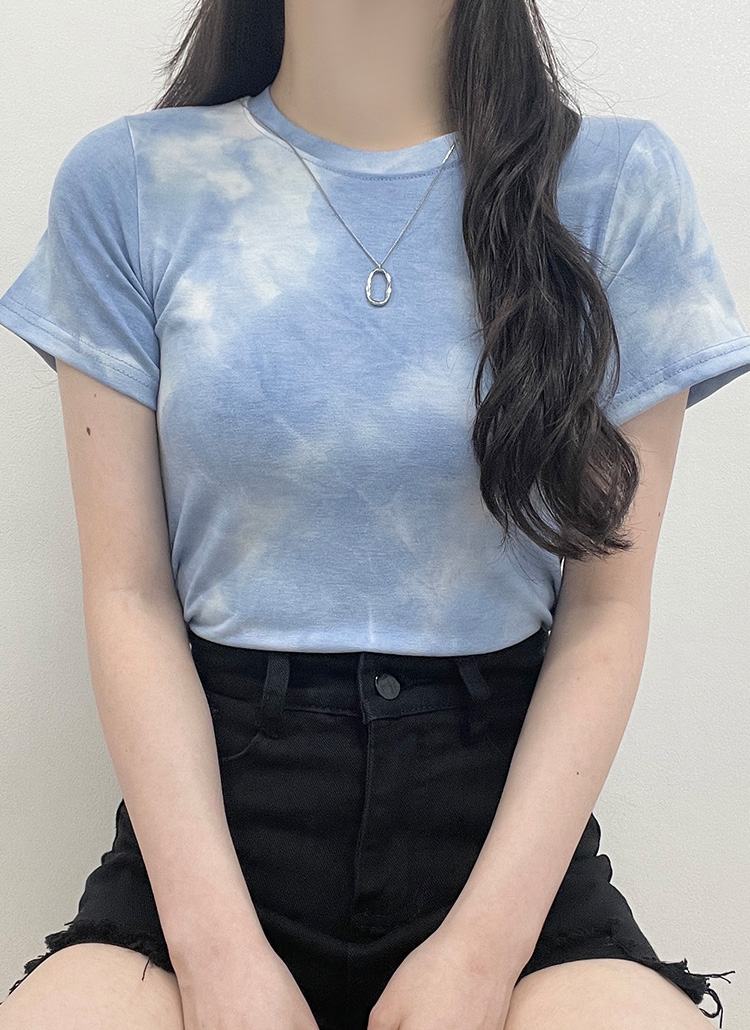 タイダイクロップド半袖Tシャツ | ddaygirl | 詳細画像1