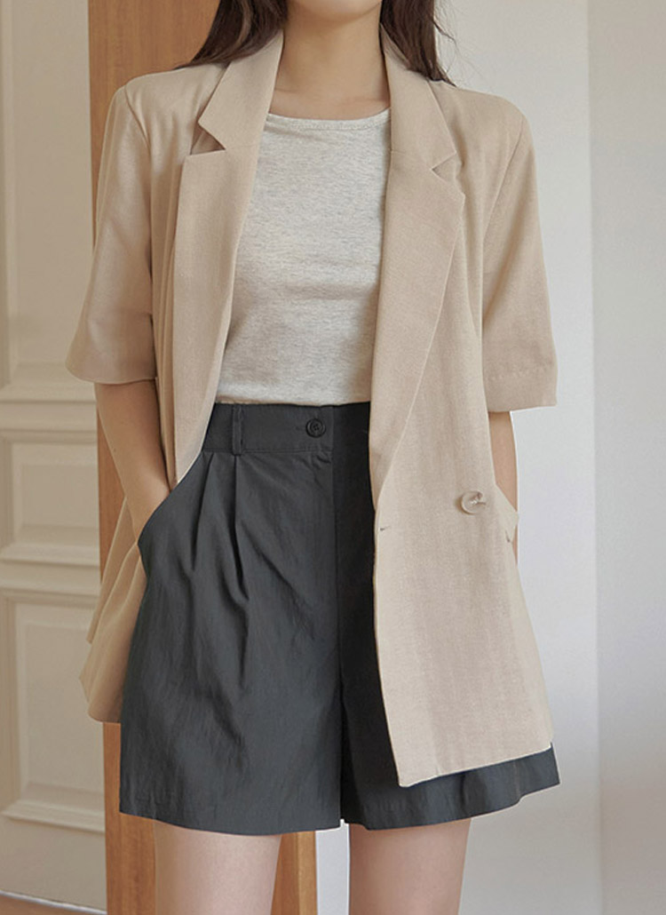 テーラードカラー半袖ジャケット P3746 アウター ジャケット レディースファッション通販 Dholic ディーホリック テーラードカラー半袖ジャケット P3746 アウター ジャケット レディースファッション通販 Dholic ディーホリック