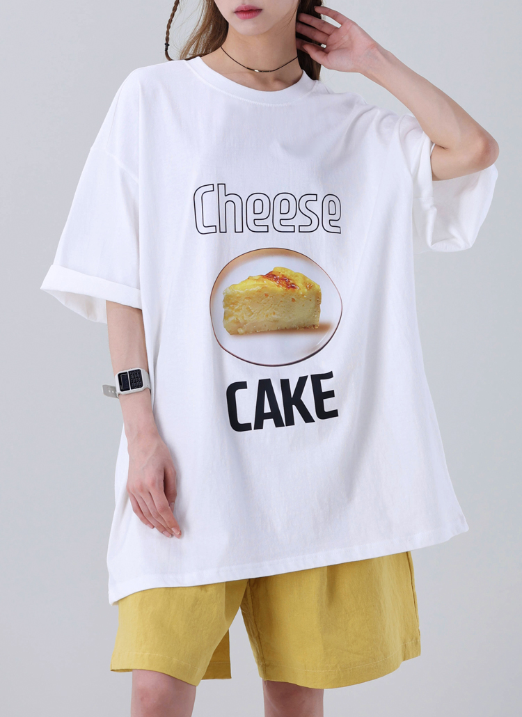 チーズケーキプリントオーバーTシャツ | overand | 詳細画像1