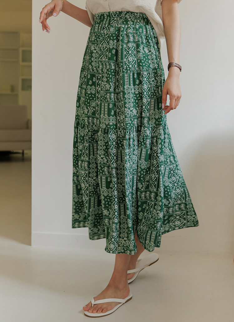 ウエストゴムペイズリー柄スカート | レディースファッション通販 - DHOLIC
