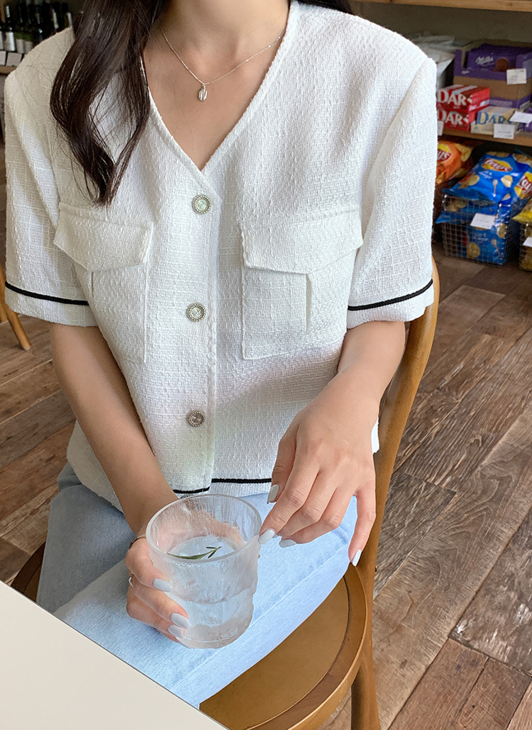 ノーカラーツイードジャケット P アウター ジャケット レディースファッション通販 Dholic ディーホリック