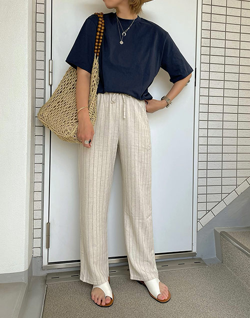 stripe linen pants（パンツ/パンツ）| asmaahina | 東京ガールズマーケット