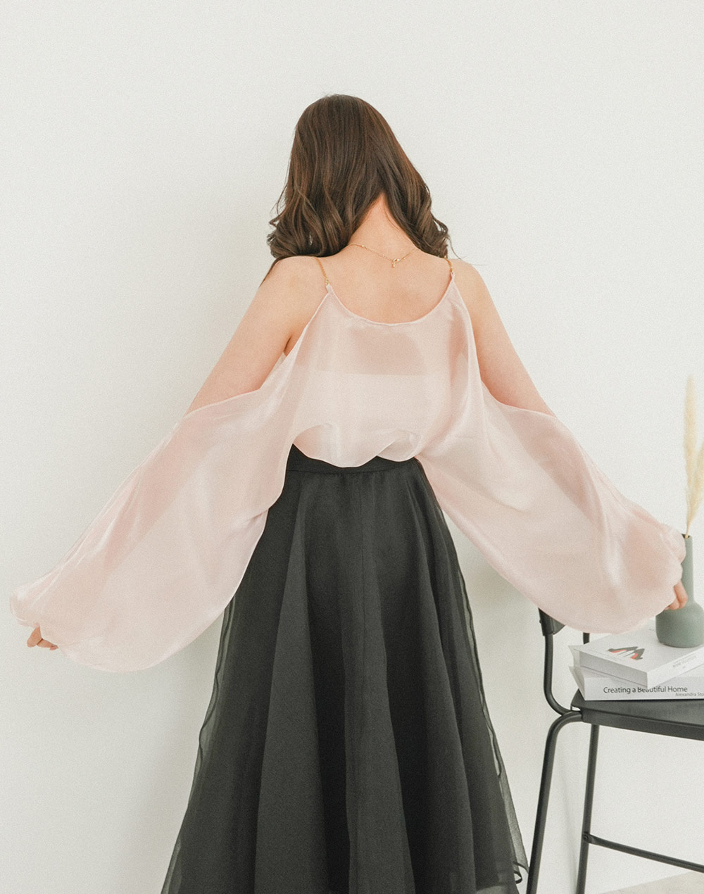 shoulder cut sheer blouse | 詳細画像6
