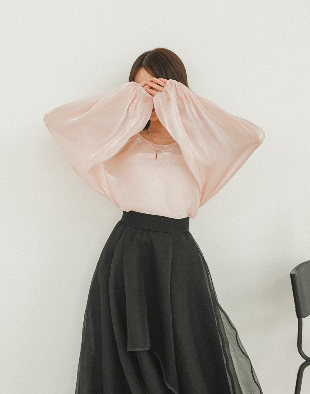 shoulder cut sheer blouse | 詳細画像12
