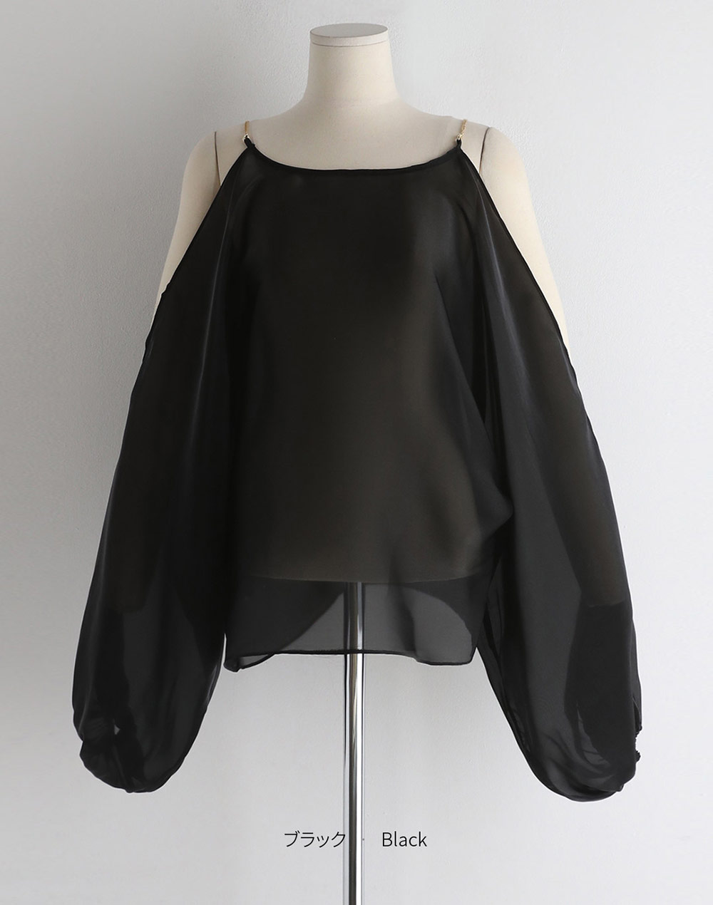 shoulder cut sheer blouse | 詳細画像19