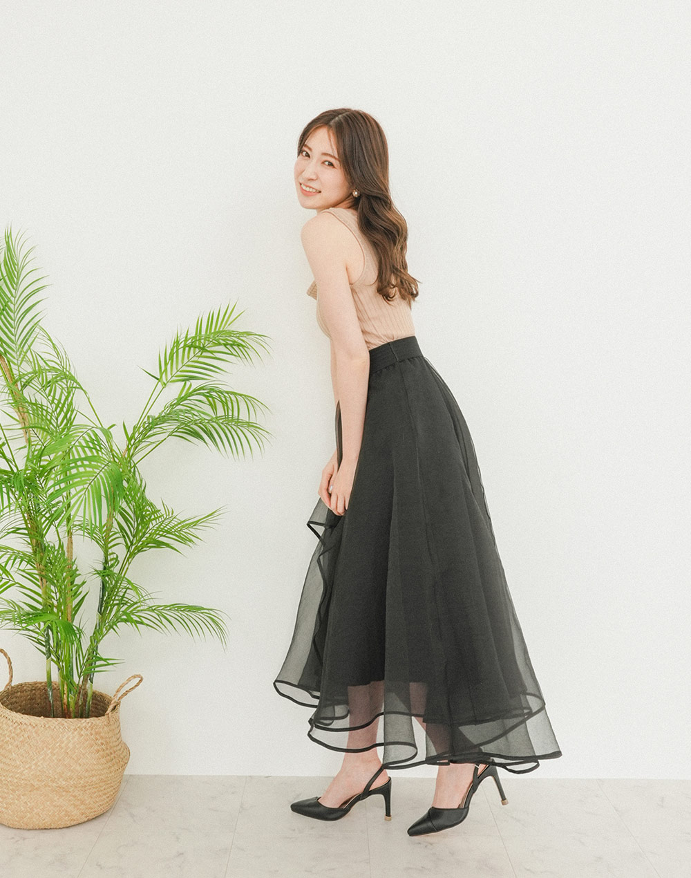 unbalanced layered sheer skirt | 詳細画像6