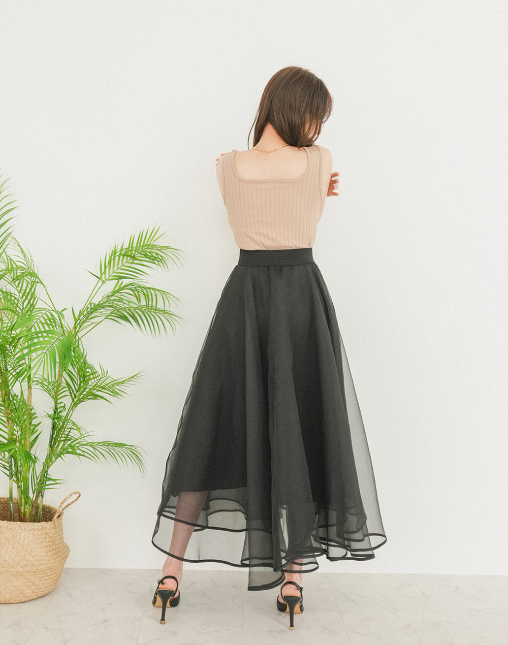 unbalanced layered sheer skirt | 詳細画像8